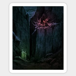 High Resolution Gustave Doré Illustration The Malebranche Tinted Sticker